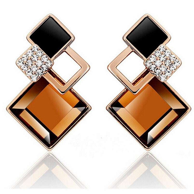 Blue Diamond Studs, Brown Stud Earrings, Sparkling Stud Earrings - available at Sparq Mart