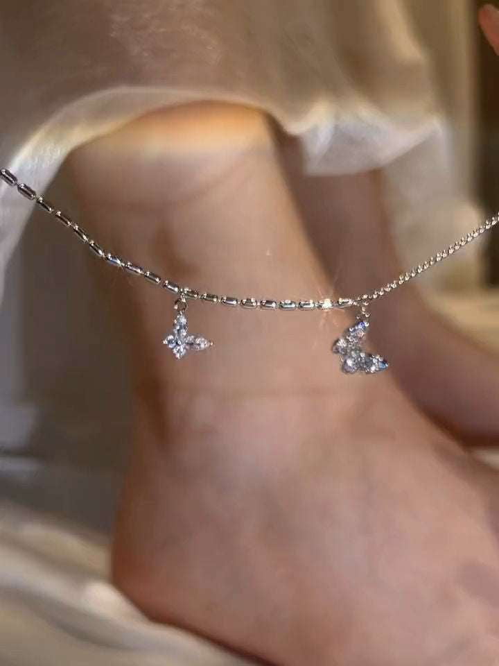 Butterfly Anklet Jewelry, Elegant Anklet Accessory, Luxury Anklet Design - available at Sparq Mart