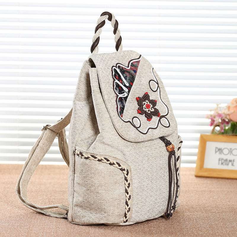 Canvas Backpack Trendy, Ethnic Women's Backpack, Stylish National Backpack - available at Sparq Mart