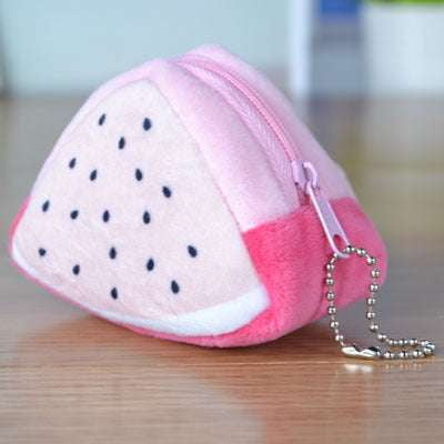 Fruit Coin Purse, Kids Plush Wallet, Triangular Key Strap - available at Sparq Mart