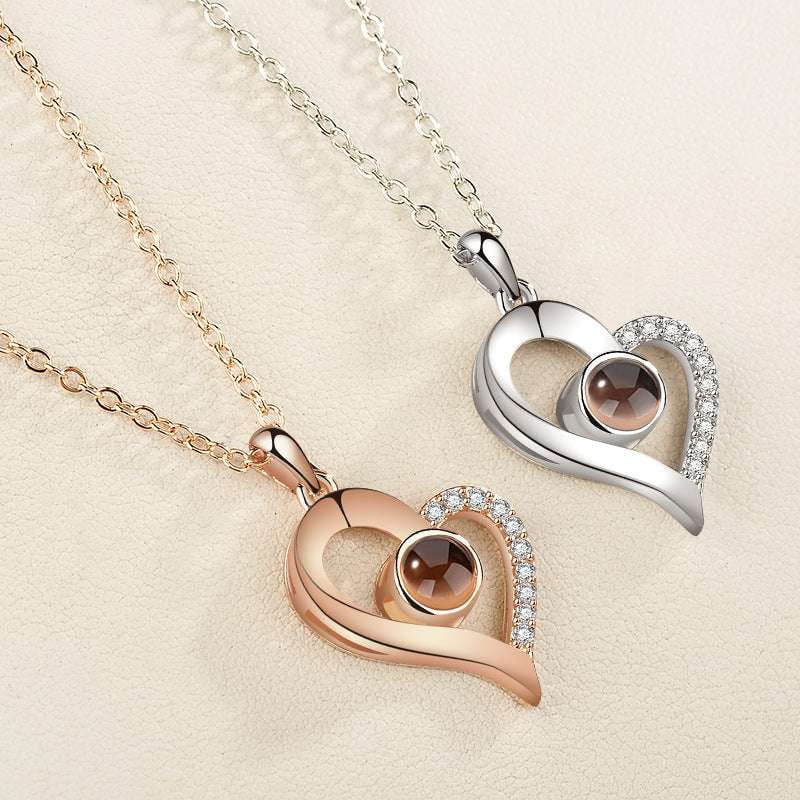 Love Projection Necklace, Memory Projection Jewelry, Romantic Gift Necklace - available at Sparq Mart