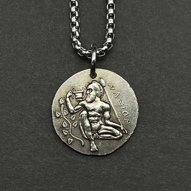 Ancient Greek Pendant, Dionysus Pendant Necklace, Silver Mythological Jewelry - available at Sparq Mart