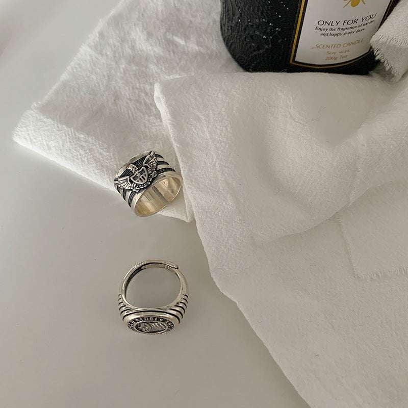 adjustable wing ring, character statement jewelry, feminine portrait ring - available at Sparq Mart