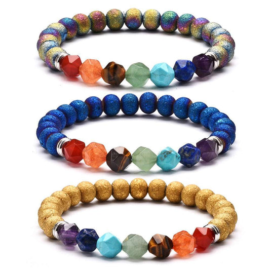 Chakra Balance Bracelet, Energy Crystal Jewelry, Yoga Agate Bracelet - available at Sparq Mart