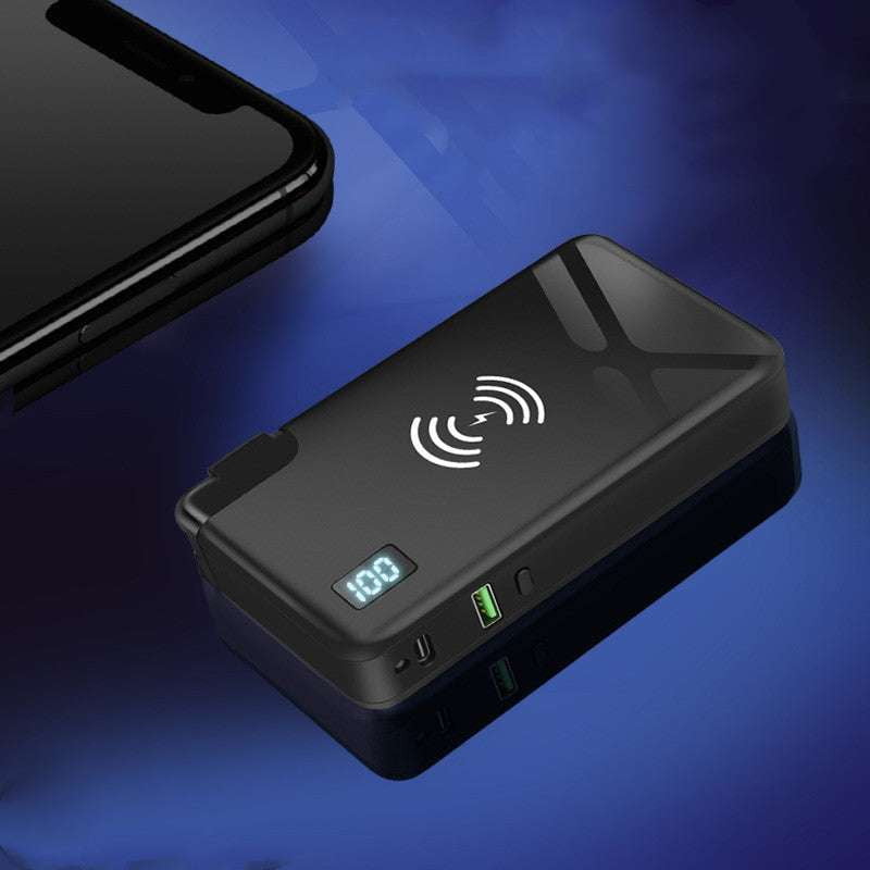 multi-device powerbank, universal charger bank, wireless charging bank - available at Sparq Mart