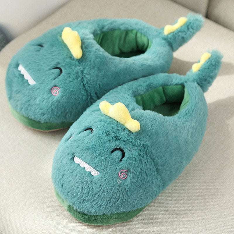 Dinosaur Plush Shoes, Non-slip Hamster Footwear, Warm Cartoon Slippers - available at Sparq Mart