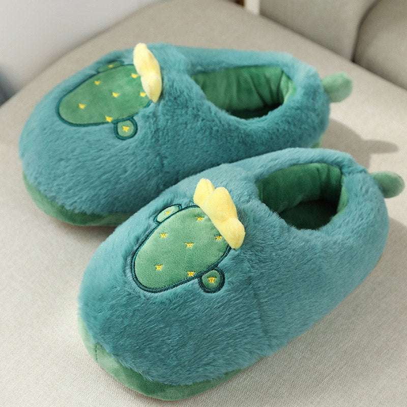 Dinosaur Plush Shoes, Non-slip Hamster Footwear, Warm Cartoon Slippers - available at Sparq Mart