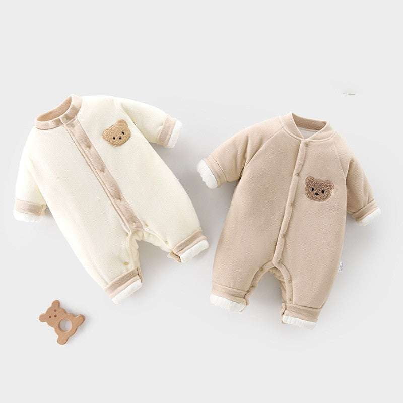 Cozy Baby Outfit, Fleece Lined Jumpsuit, Infant Winter Apparel - available at Sparq Mart