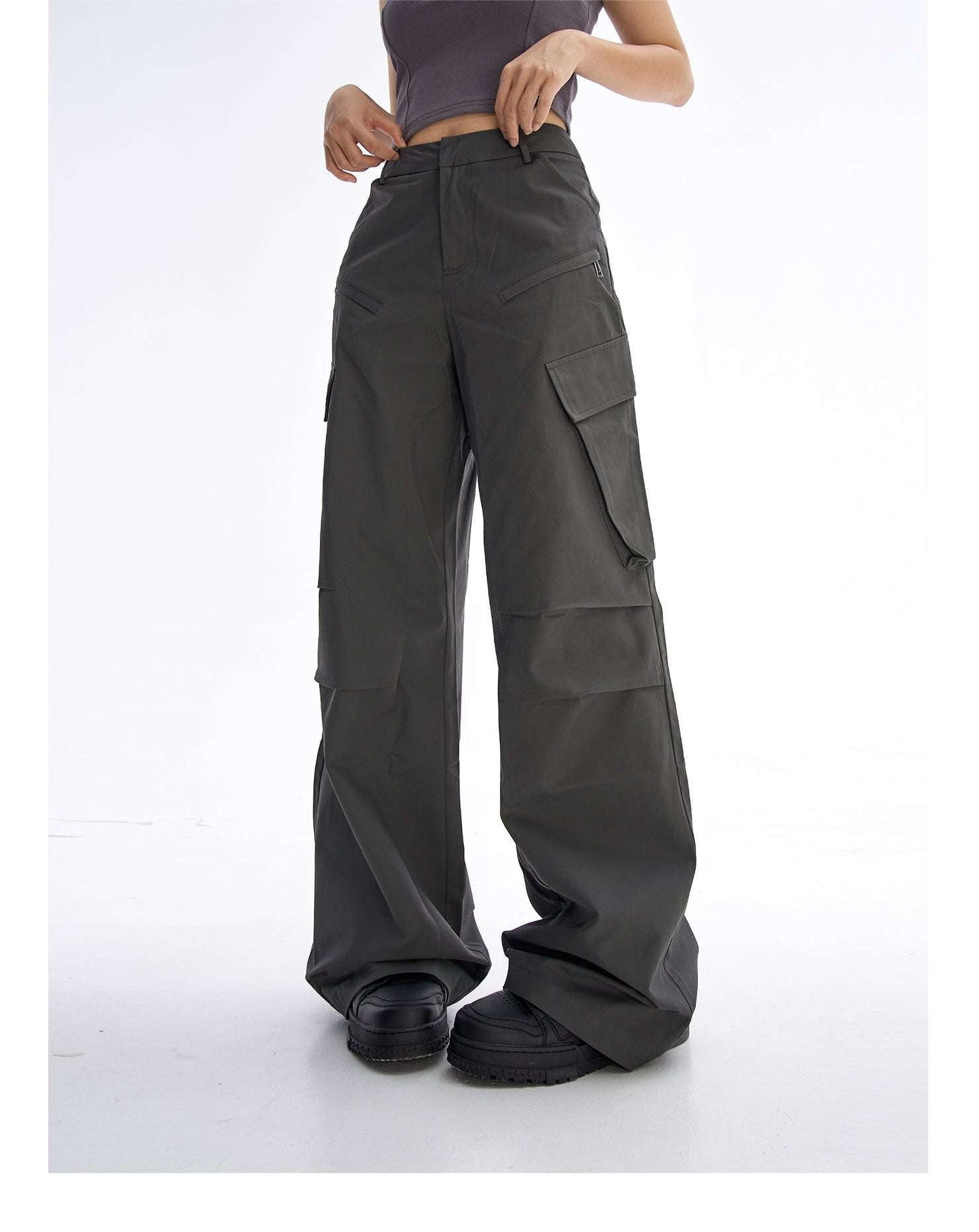 Multi-Pocket Design Pants, Retro Loose Trousers, Women's Cargo Pants - available at Sparq Mart