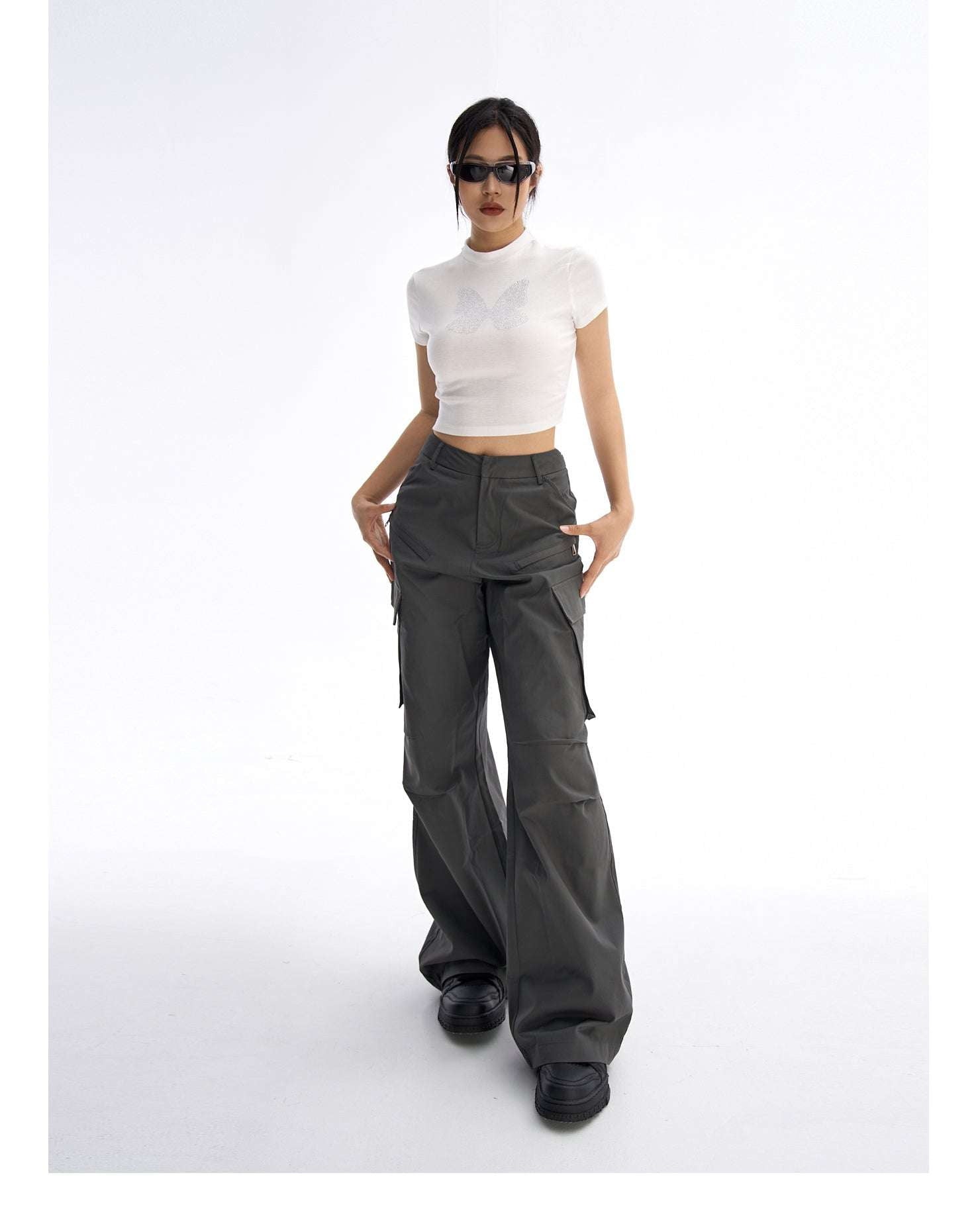 Multi-Pocket Design Pants, Retro Loose Trousers, Women's Cargo Pants - available at Sparq Mart