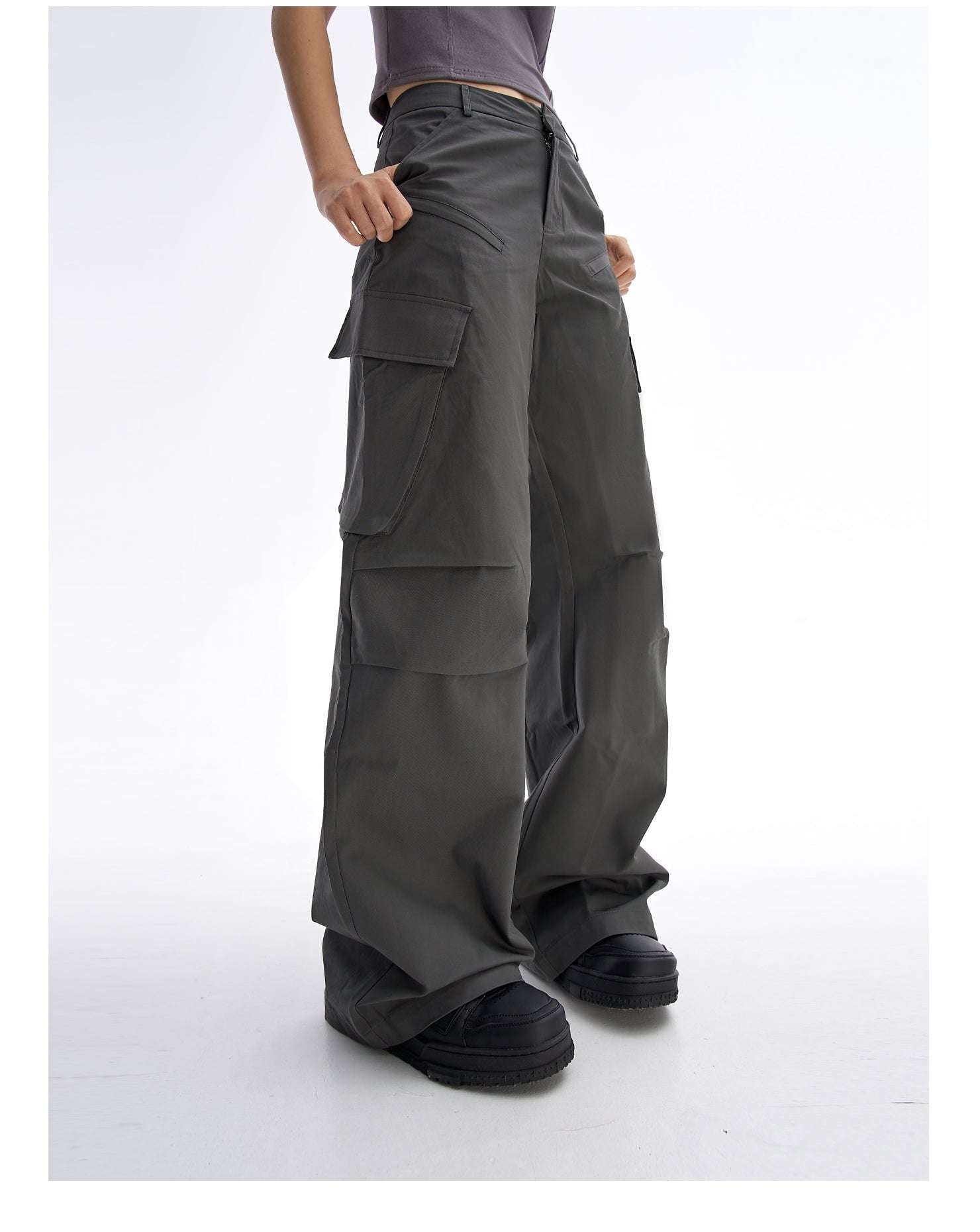 Multi-Pocket Design Pants, Retro Loose Trousers, Women's Cargo Pants - available at Sparq Mart