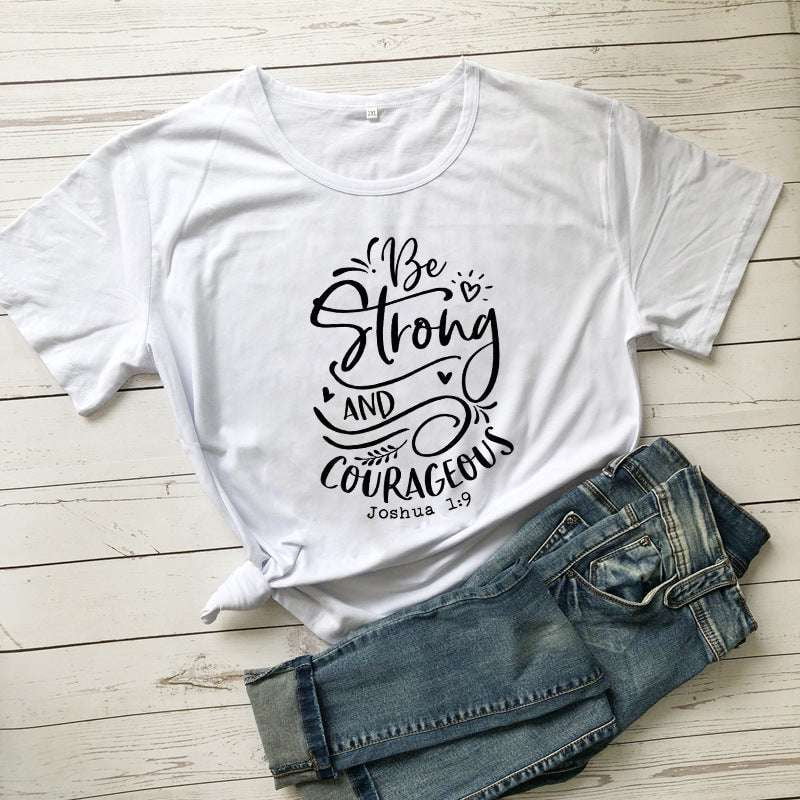 Casual Cotton Tops, Comfortable Women's Tees, Inspirational Lettering Shirts - available at Sparq Mart