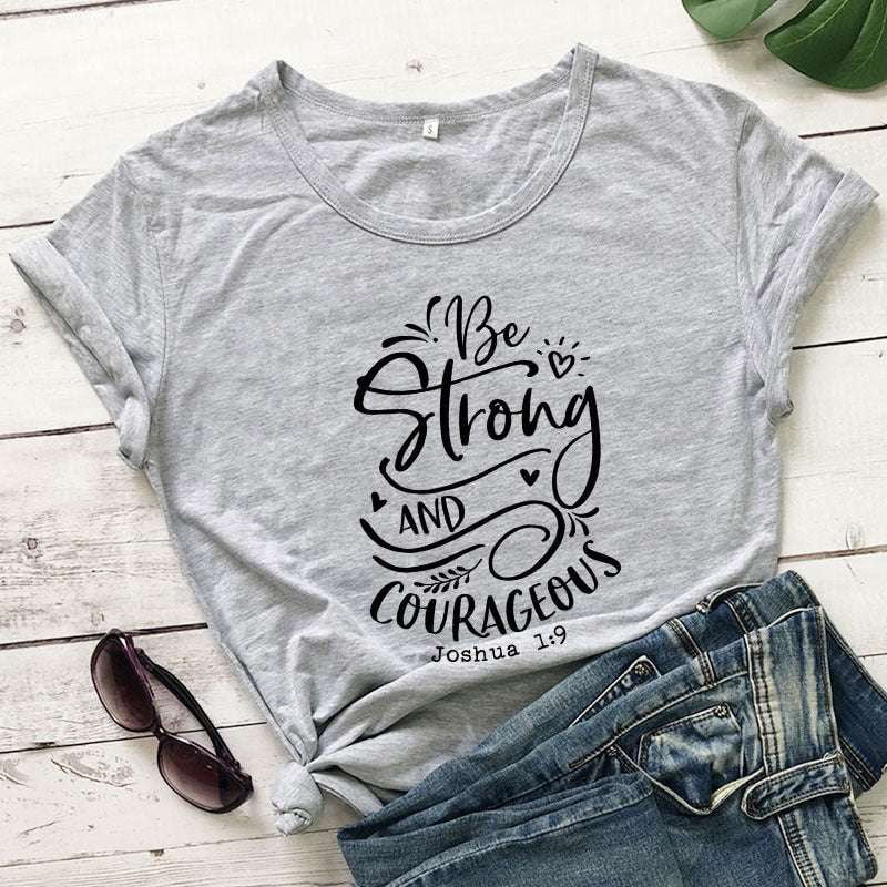 Casual Cotton Tops, Comfortable Women's Tees, Inspirational Lettering Shirts - available at Sparq Mart