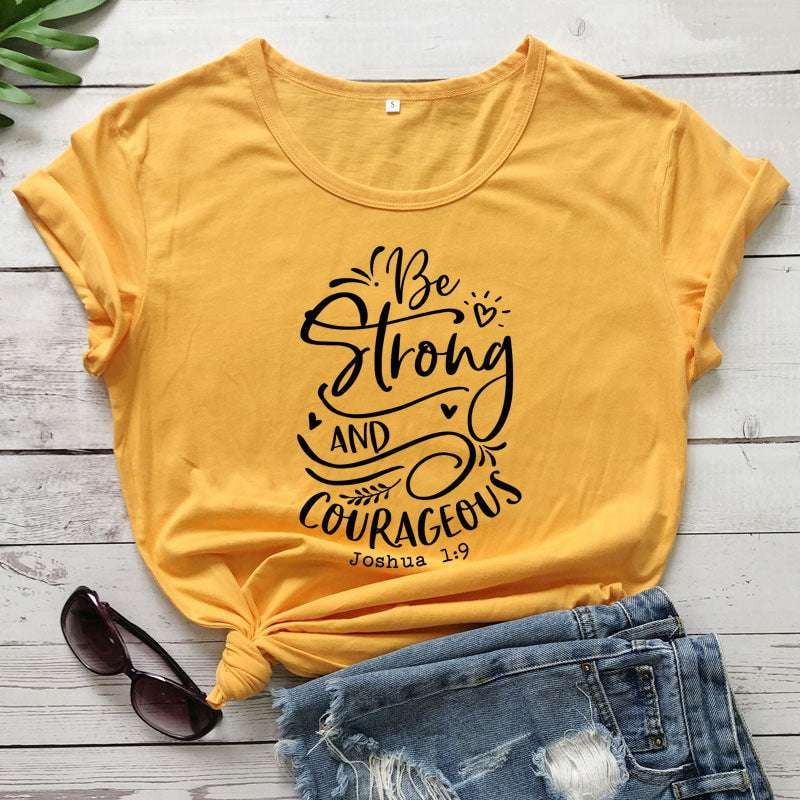 Casual Cotton Tops, Comfortable Women's Tees, Inspirational Lettering Shirts - available at Sparq Mart