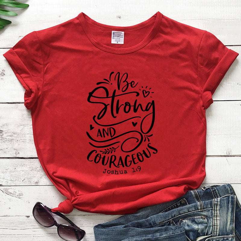 Casual Cotton Tops, Comfortable Women's Tees, Inspirational Lettering Shirts - available at Sparq Mart