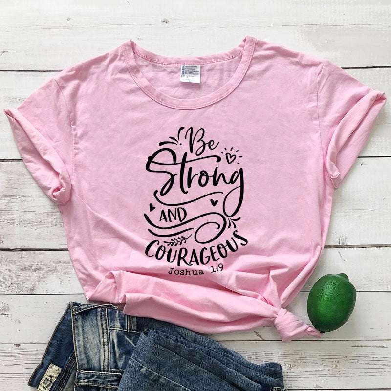 Casual Cotton Tops, Comfortable Women's Tees, Inspirational Lettering Shirts - available at Sparq Mart