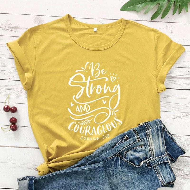 Casual Cotton Tops, Comfortable Women's Tees, Inspirational Lettering Shirts - available at Sparq Mart