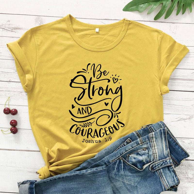 Casual Cotton Tops, Comfortable Women's Tees, Inspirational Lettering Shirts - available at Sparq Mart