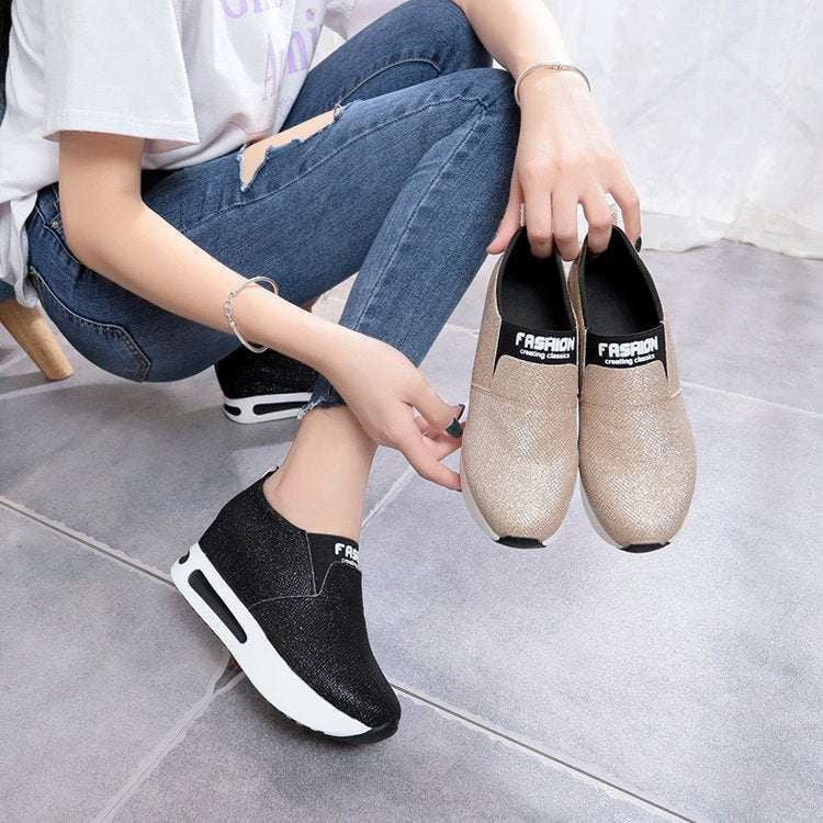 Black Gold Sneakers, Elegant Sneaker Designs, Women's Fashion Sneakers - available at Sparq Mart