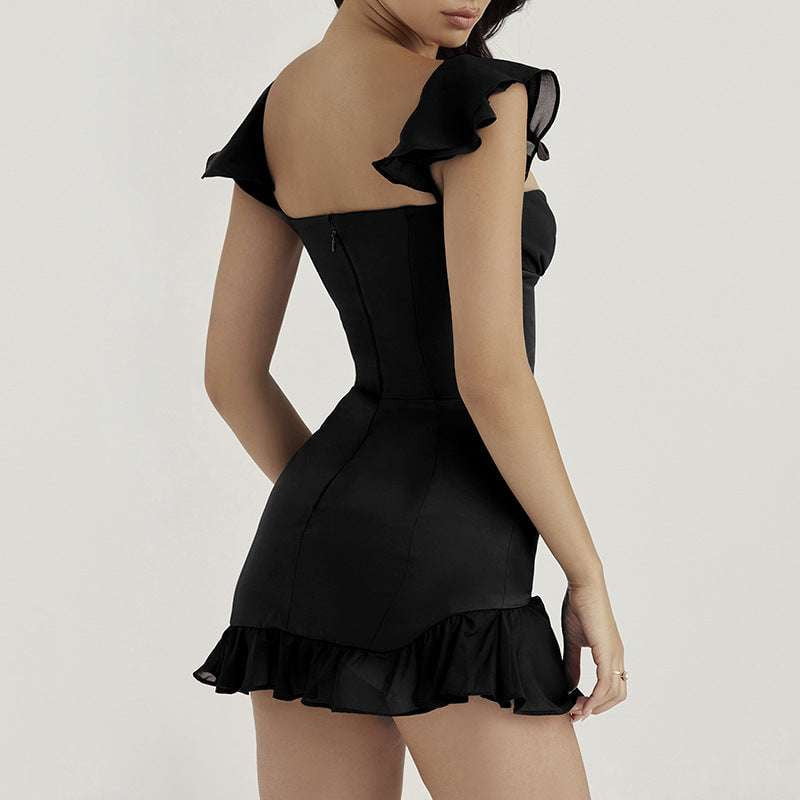 Black Skirt Online, Ruffle Waist Skirt, Women's Fashion Skirt - available at Sparq Mart